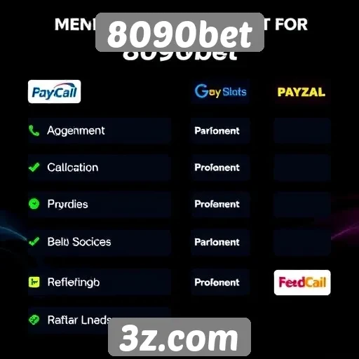 Métodos de pagamento aceitos na 8090bet